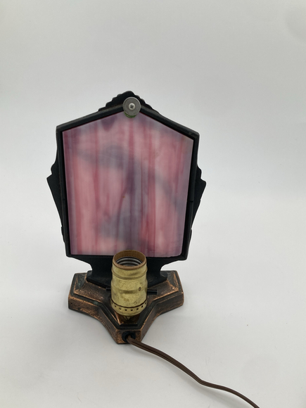 Art Deco Nude Lady TV Lamp – Pink Slag Glass Backlight - AS IS - Picture 5 of 7